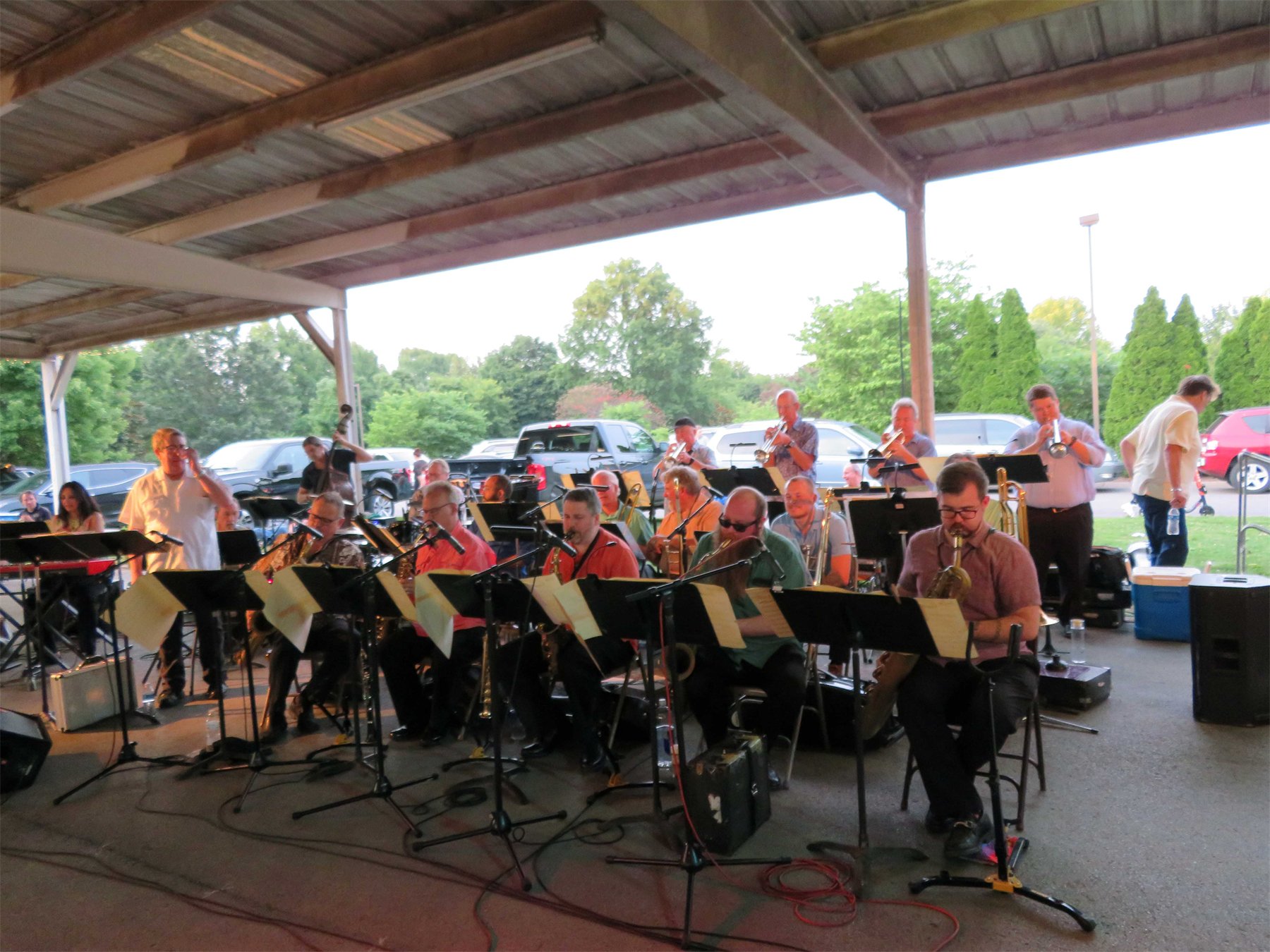 The Establishment performing a summer concert outdoors